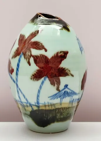 Hand-Painted Ceramic Vase