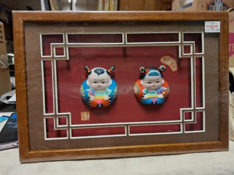 Huishan Clay Figurines "Da A Fu" Shadow Box