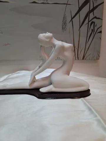 Ceramic Sculpture - White Yoga Figurine
