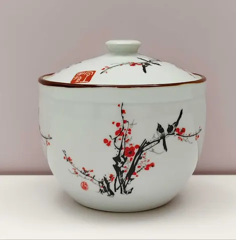 Birds & Plum Blossom Salt Jar