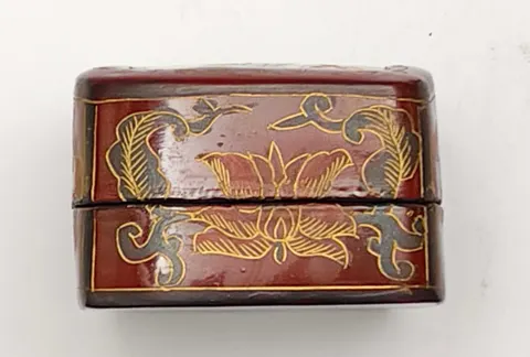 Chinese Abstract Motif Ceramic Art Lacquer Box