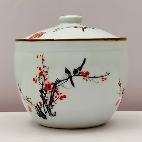 Birds & Plum Blossom Salt Jar
