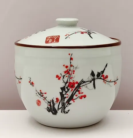 Birds & Plum Blossom Salt Jar
