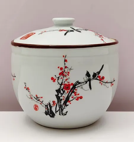 Birds & Plum Blossom Salt Jar
