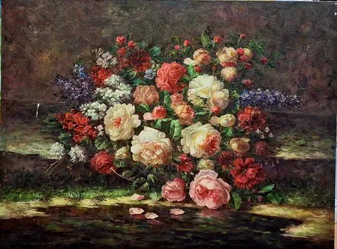 Basket of Roses & Lilacs