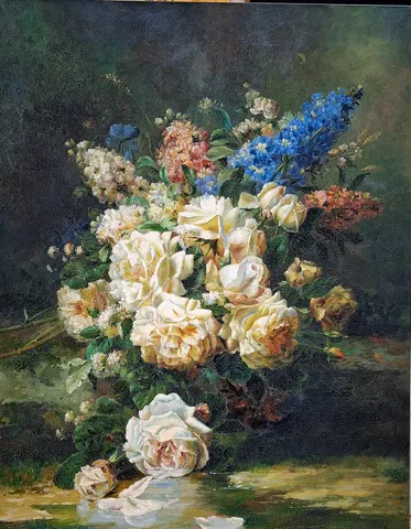 Roses on a Mossy Bank