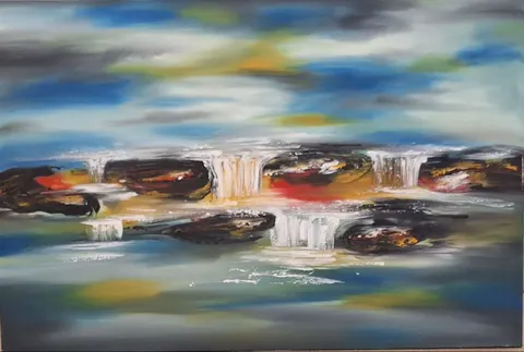 Mystic Cascade Oil Painting I