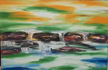 Mystic Cascade Oil Painting II