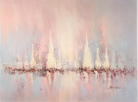 Serenity Reflections Textured Oil Painting