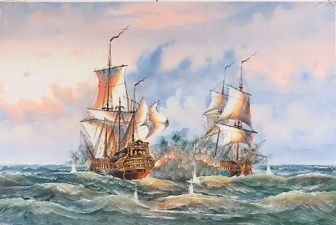 Naval Battle - Reproduction Oil Painting