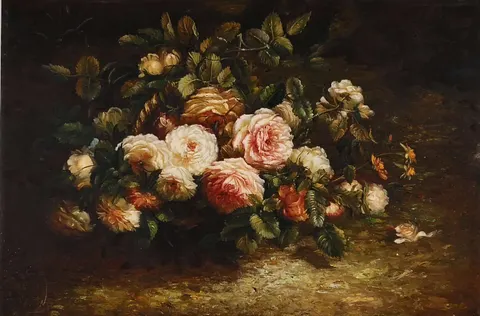 Timeless Vintage Blooms Oil Painting A
