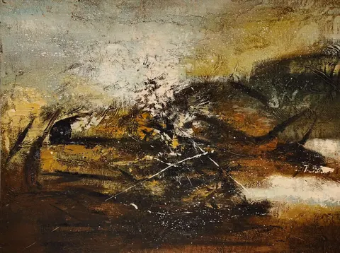 Earthbound Abstraction – Textured Oil Painting