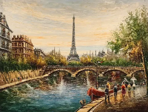 Paris at Sunset with Eiffel Towel