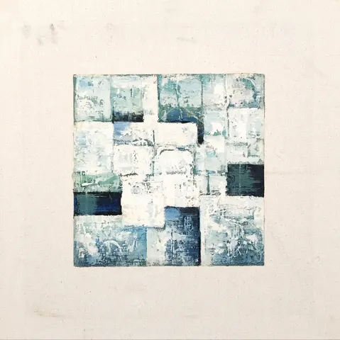 Textured Grid in Blue and Green