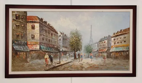 Burnett Style Reproduction Oil Painting – Matted & Framed