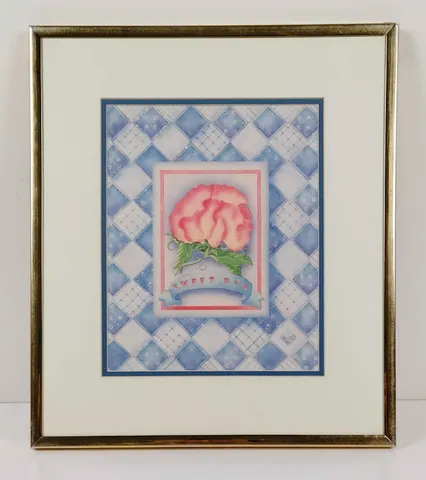 Sweet Pea Floral Print with Decorative Frame 2