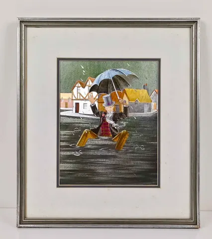 Rainy Village Stroll