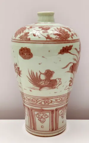 Chinese Meiping Copper-Red Ceramic Vase V-1-530
