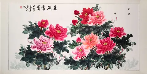 Blossoming Flowers Herald Fortune and Nobility