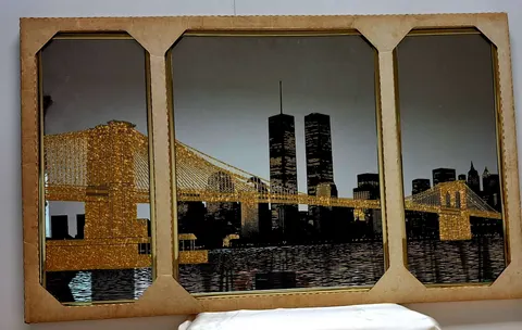 Brooklyn Bridge Triptych with Twin Towers M-1-11