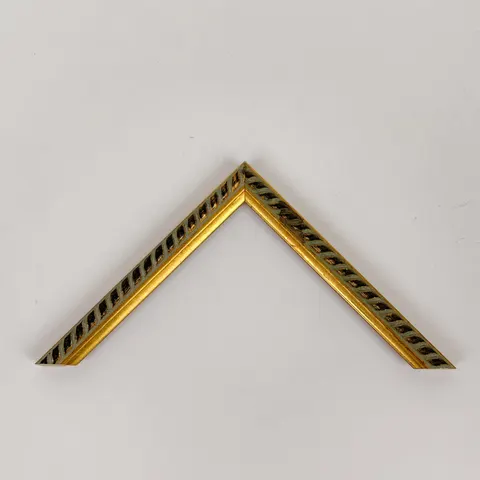 Ornate Gold Frame with Black Diagonal Pattern Wood Frame W-1-03