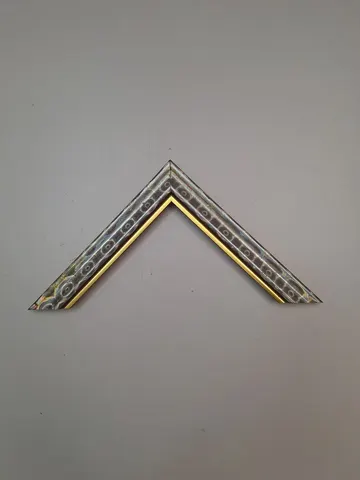 "Metallic Frame with Circular Pattern and Gold Inner Edge, 0.4"" Width x 0.8"" Depth"