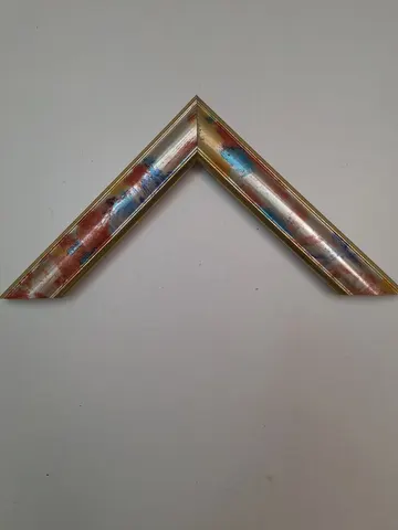 "Metallic Frame with Abstract Pattern and Gold Inner Edge, 0.4"" Width x 1"" Depth"